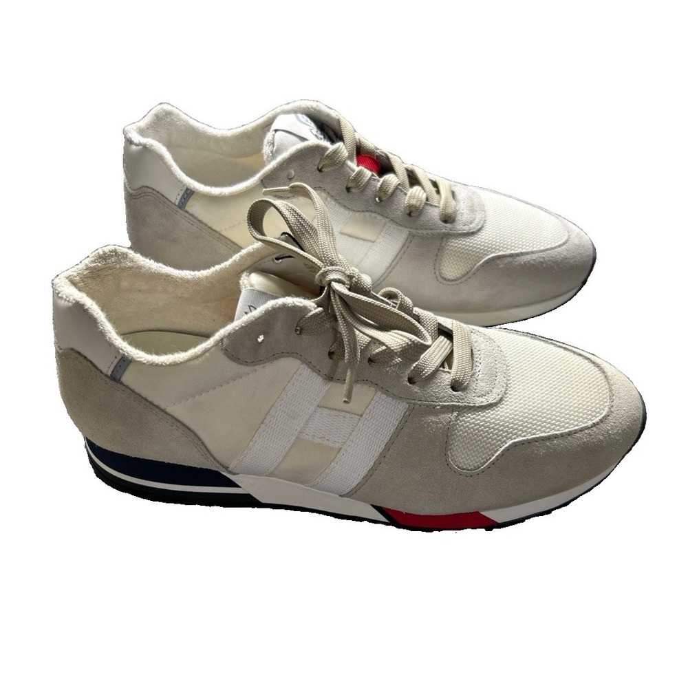 Hogan H86 Run Shoes Sneakers 6.5 Two Toned White & Beige Mismatched Color